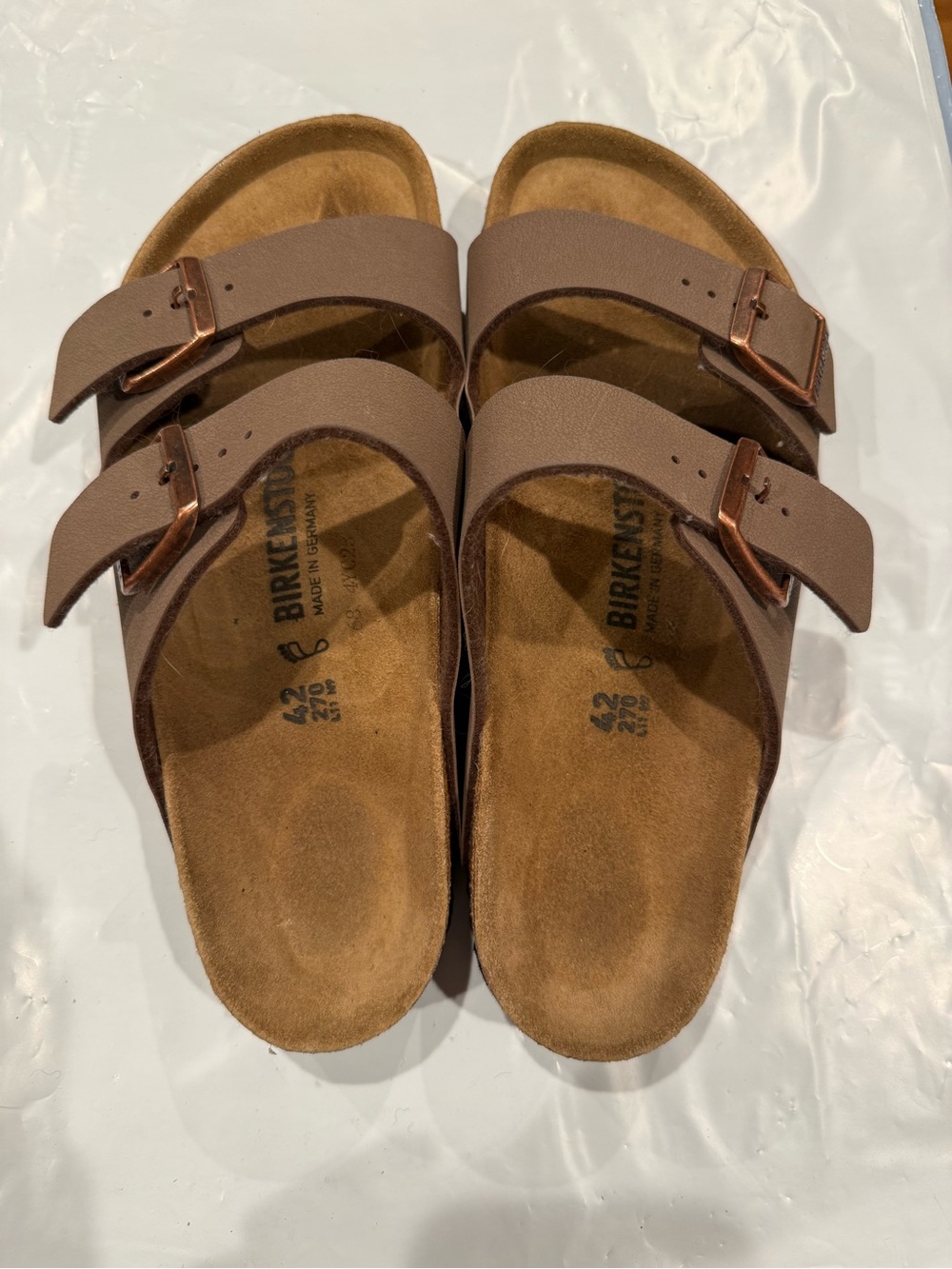 Birkenstock Arizona Two-Strap Sandals in Brown size 42 worn twice